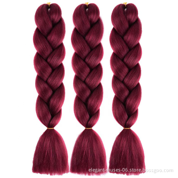 Wholesale African Women Hair Attachment For Braids 80 colors 24 inches 100g ombre color Jumbo Braid hair braid extention